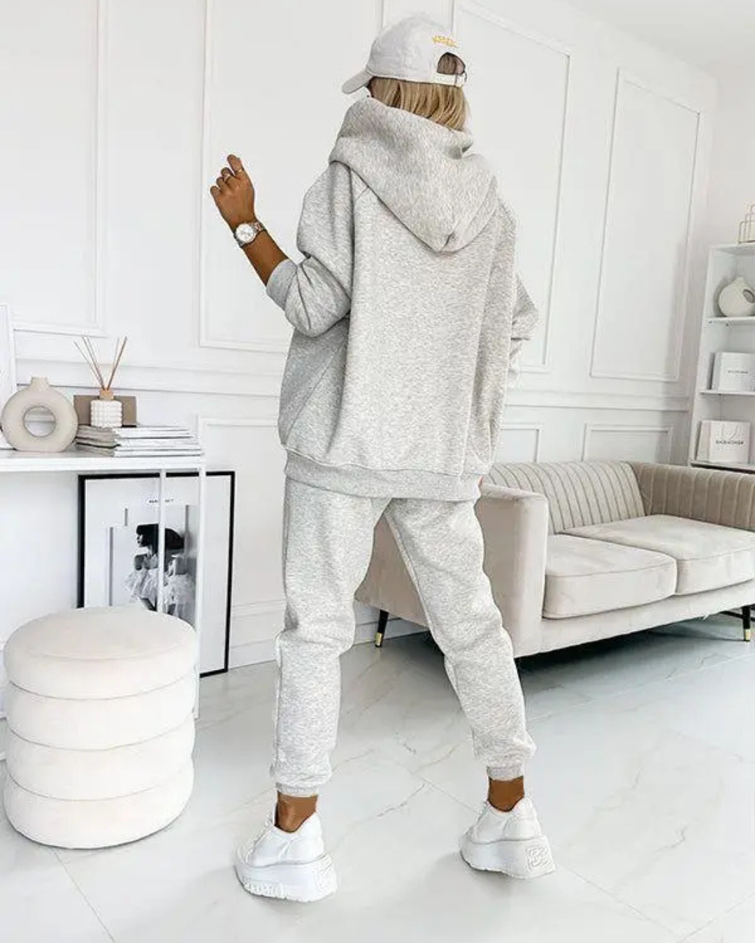 Sudadera deportiva informal con capucha para mujer