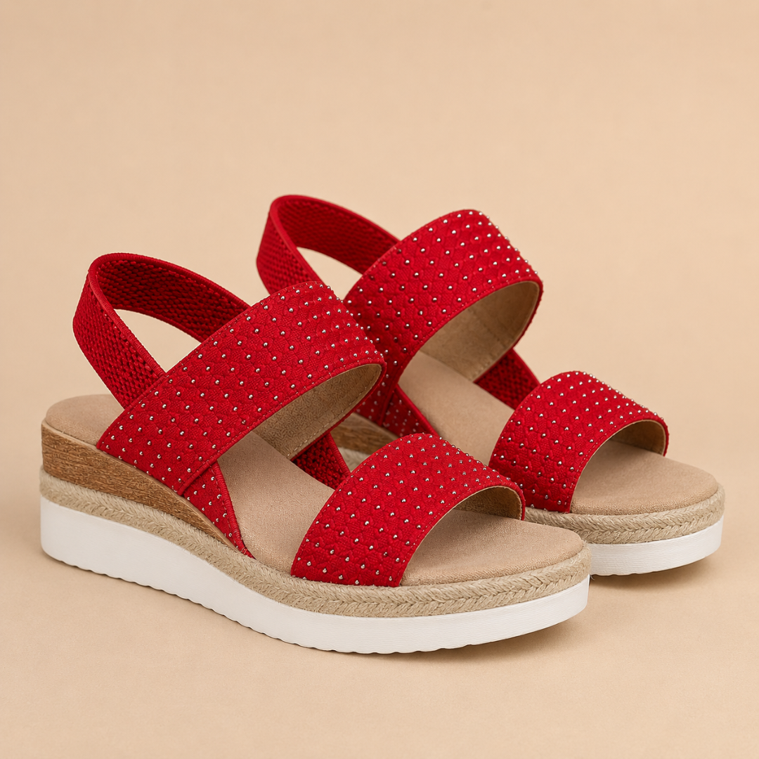 Sandalias de Cuña con Tiras Elásticas®