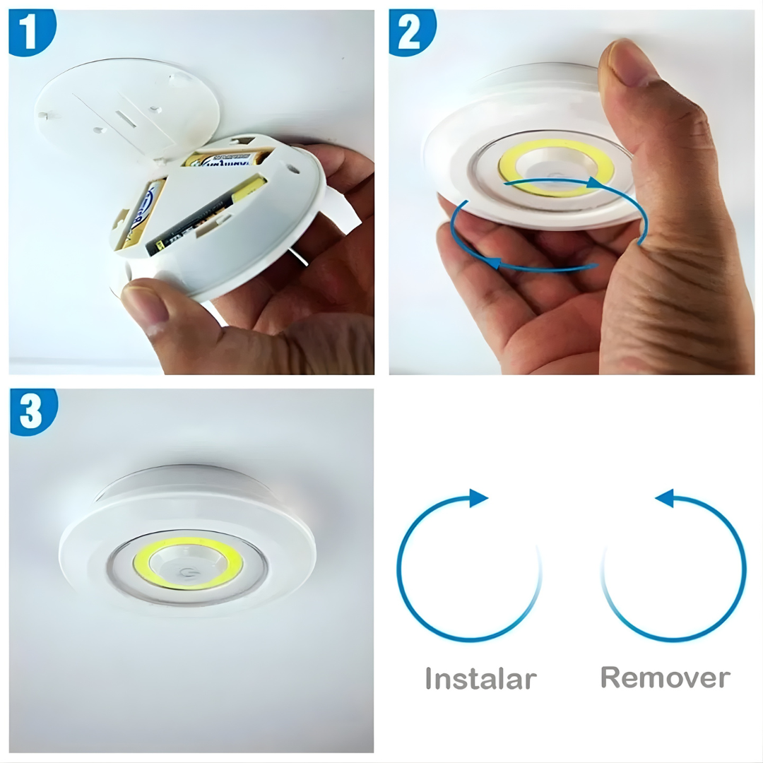 Lámparas LED Inalámbricas con Control Remoto y Adhesivo (Pack X3)