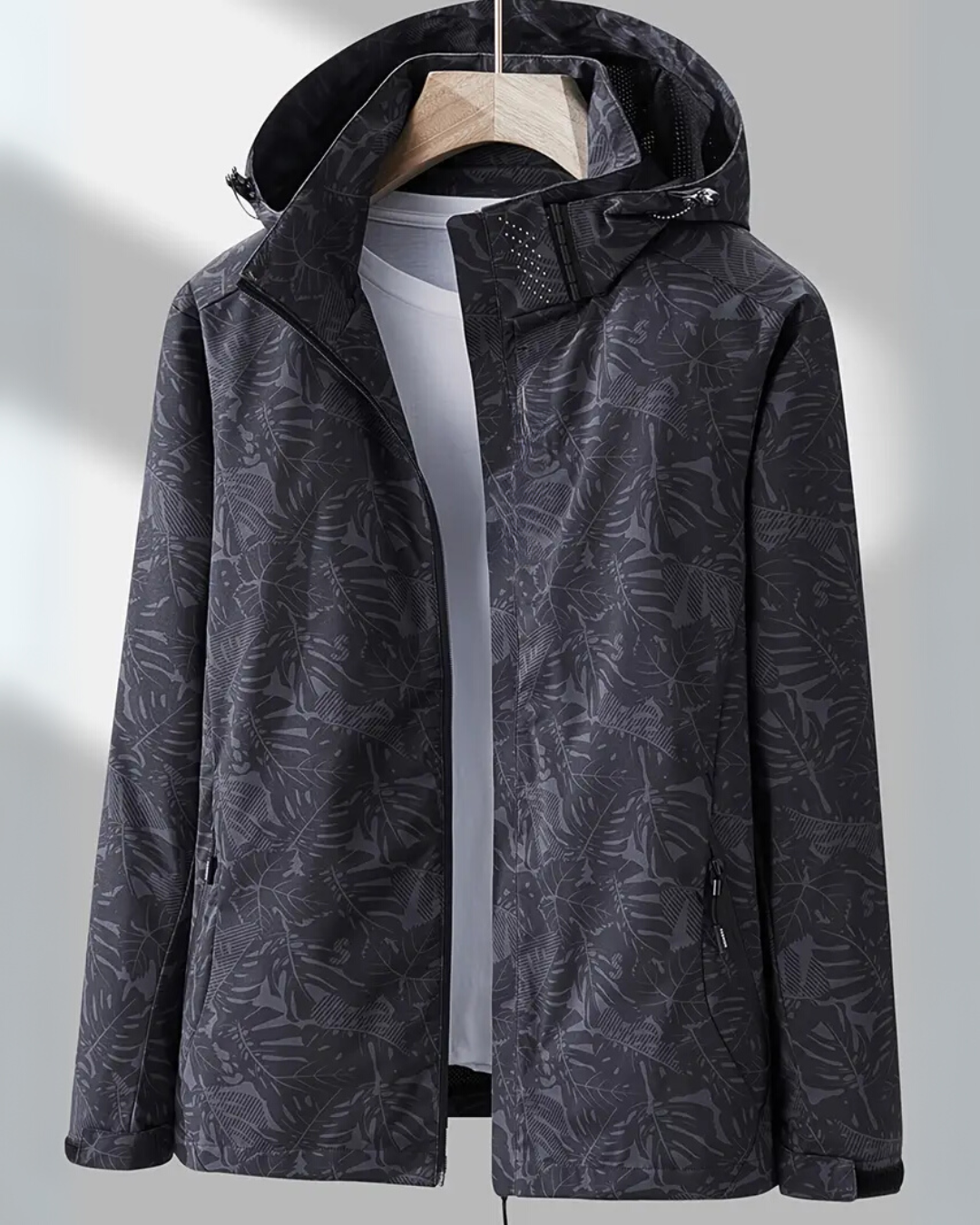 Chaqueta con Capucha Extraíble y Estampado para Mujer