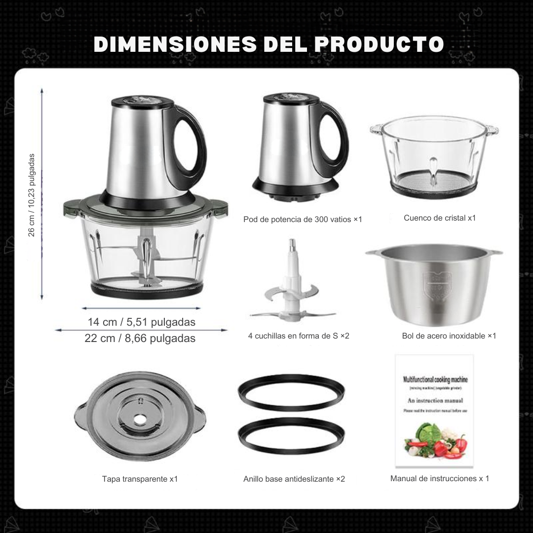 Picadora Eléctrica Multifuncional de Gran Potencia®