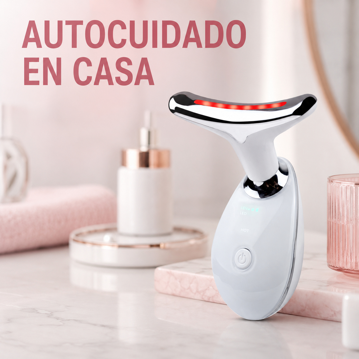 Masajeador Facial y de Cuello - Tecnologia LED 7 colores