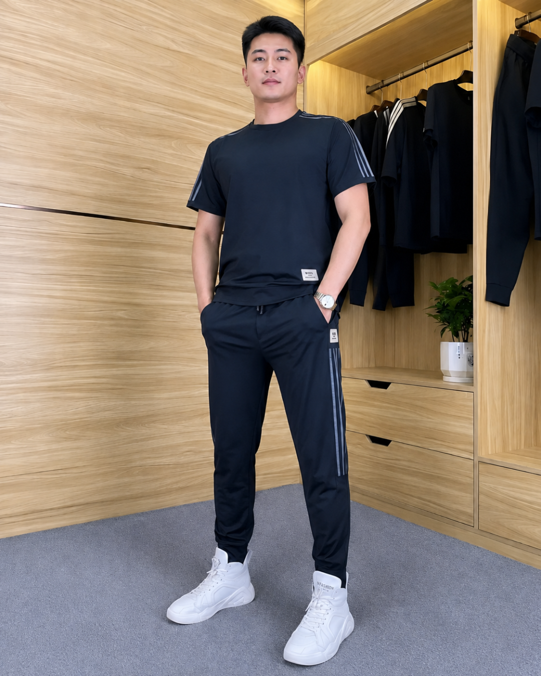 Conjunto de camiseta y pantalón elástico®