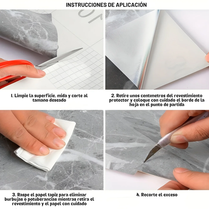 Papel Tapiz Resistente y Autoadhesivo con Acabado de Alta Calidad - Rollo 45 x 200 cm
