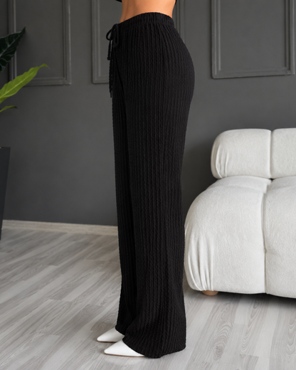 Pantalón ancho de punto texturizado
