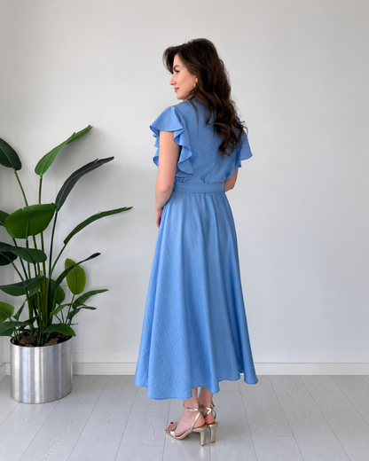 Vestido Midi de Mangas con Volantes®