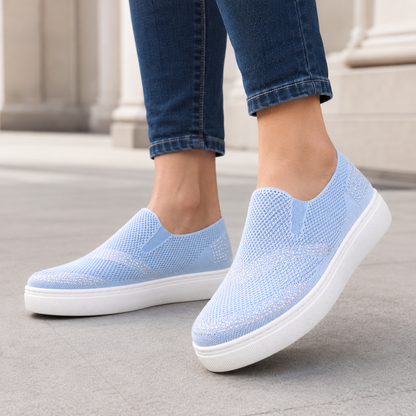 Zapatillas Slip-On de Punto con Detalles Brillantes