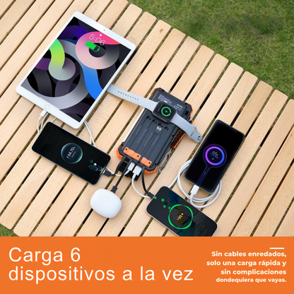 Power Bank Solar de 10.000 mAh resistente al agua y a los golpes
