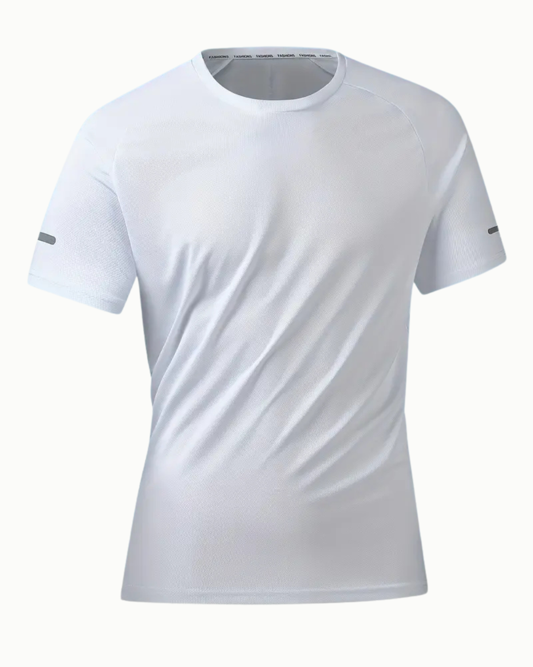 Camiseta deportiva elastica para hombre con cuello redondo
