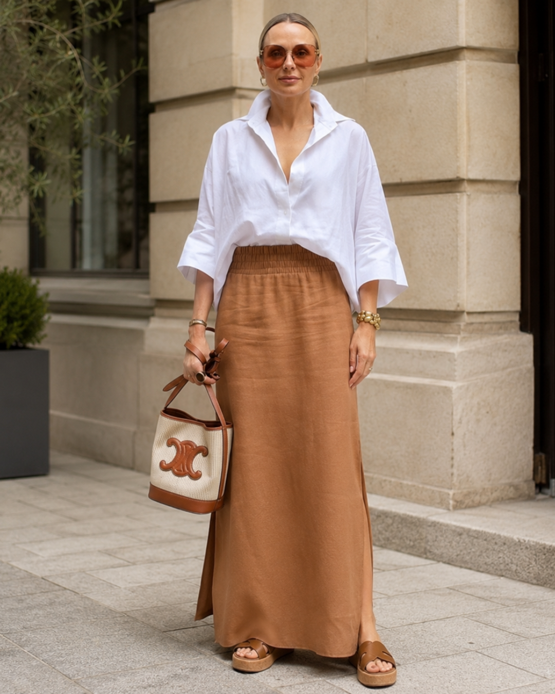 Conjunto Camisa Oversize y Falda Maxi®