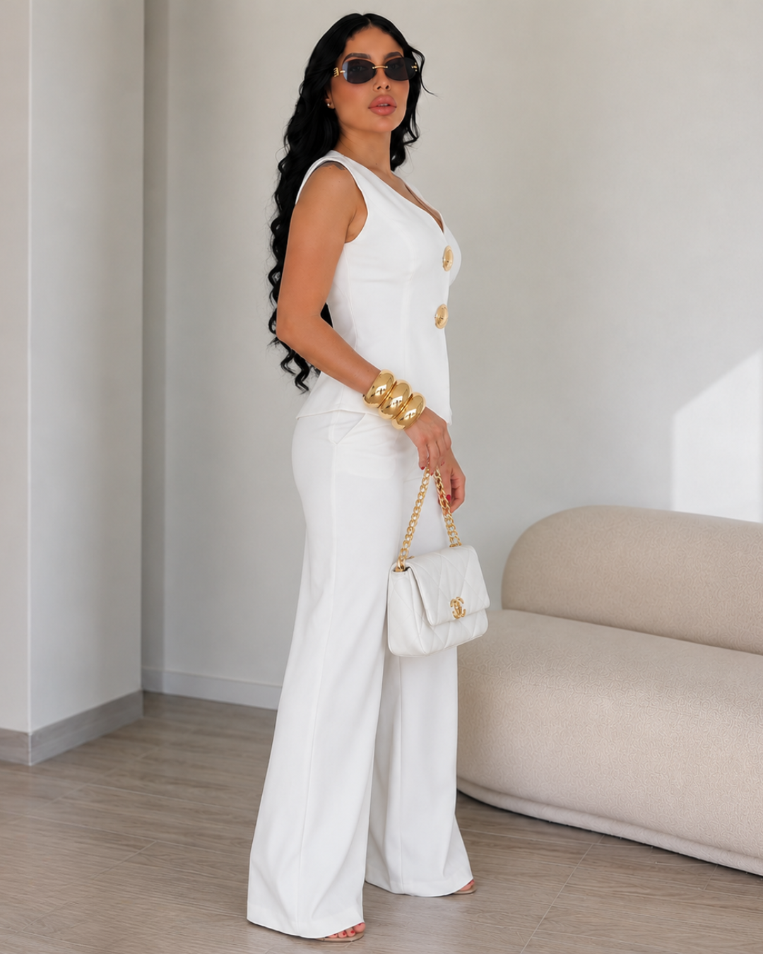 Conjunto Elegante de Chaleco y Pantalón
