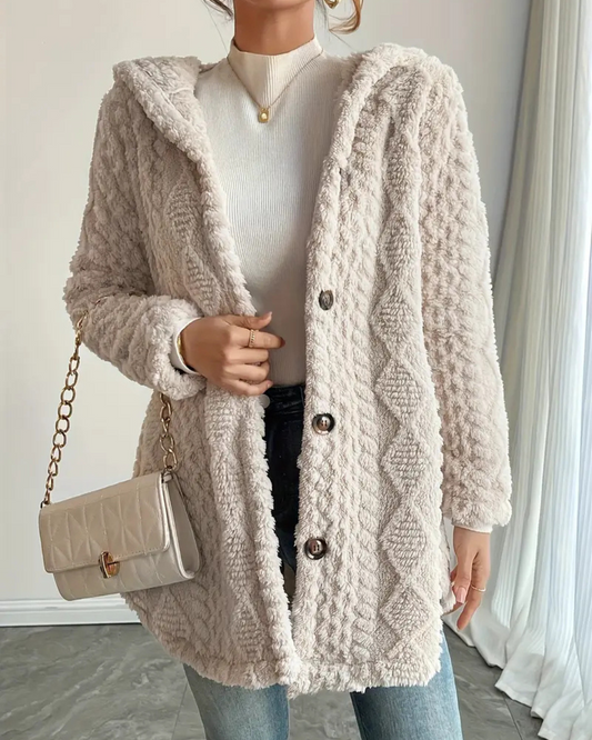 Abrigo con capucha larga para mujer