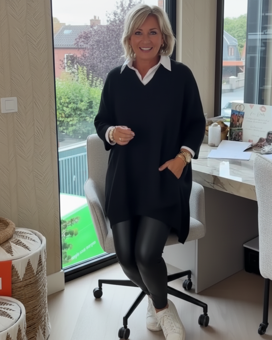 Suéter casual con mangas decoradas y estilo holgado®