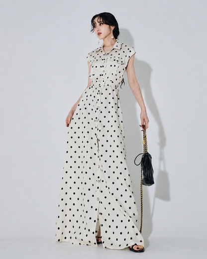 Vestido Largo Camisero de Puntos