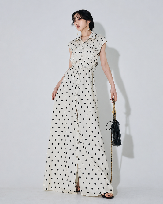 Vestido Largo Camisero de Puntos