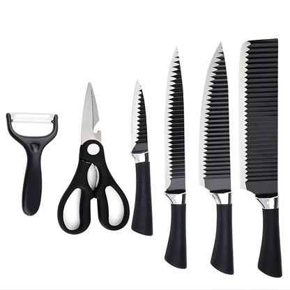 Set Completo de Cuchillos de Cocina en Negro Moderno