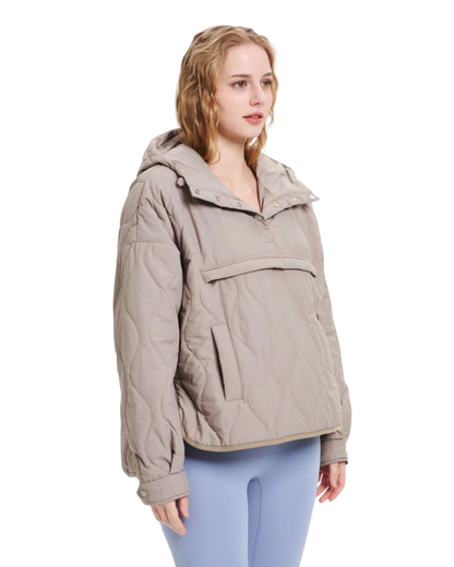 Abrigo con capucha acolchada plegable e impermeable Para Mujer®
