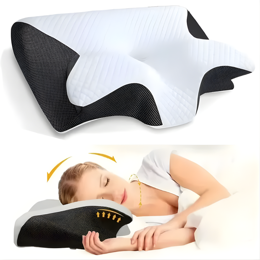 Almohada Cervical Viscoelástica Ergonómica con Diseño de Mariposa