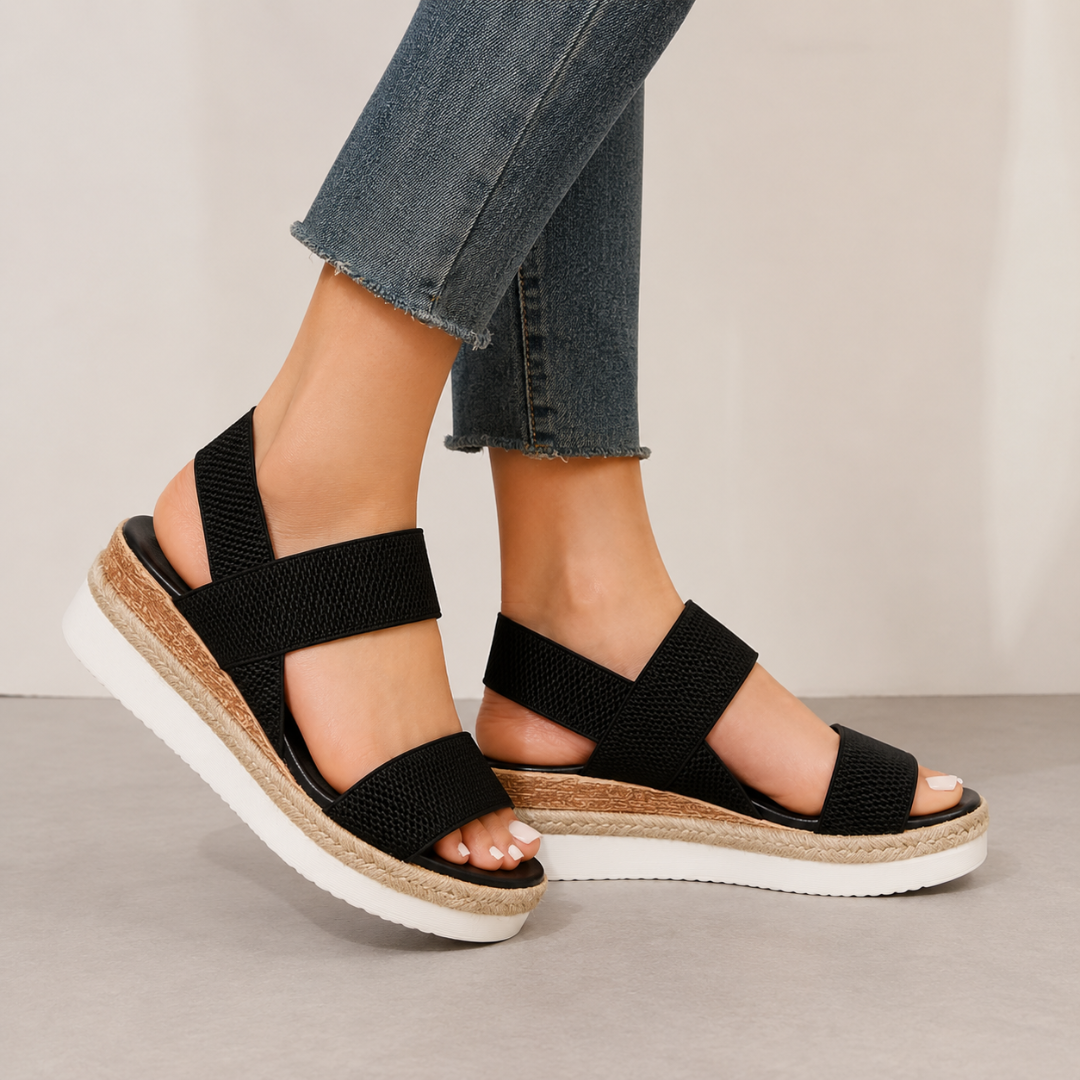 Sandalias de Cuña con Tiras Elásticas®
