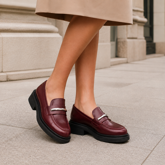 Mocasines con Suela Gruesa y Detalle Metálico