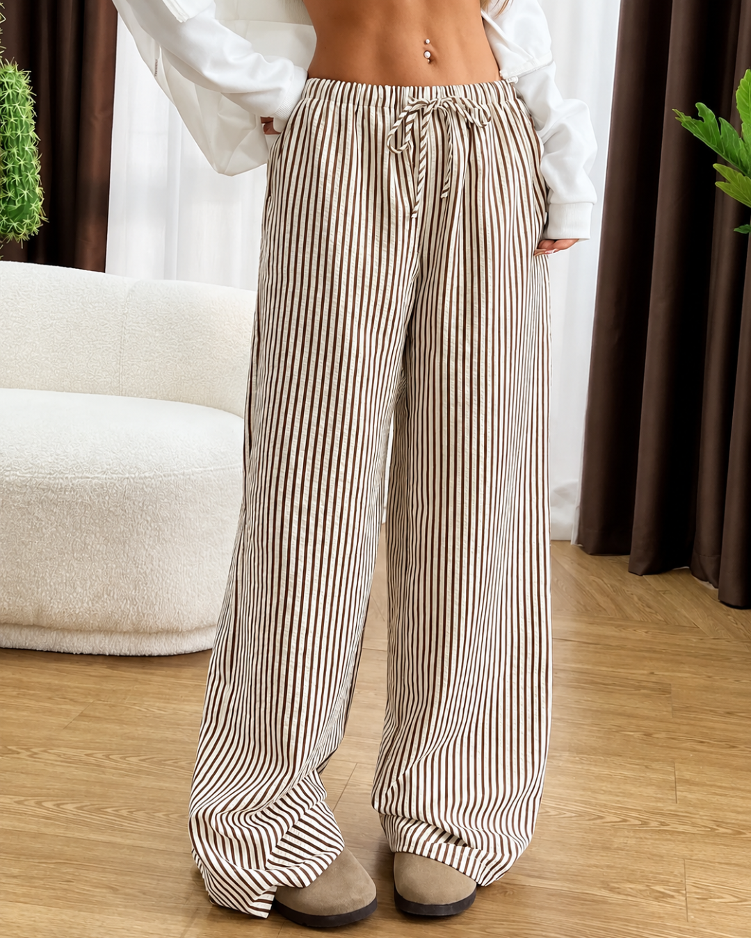 Pantalón Holgado de Rayas