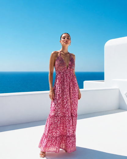 Vestido Largo Bohemio con Espalda Descubierta
