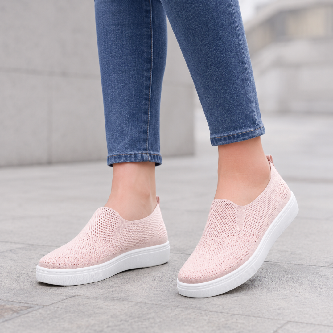 Zapatillas Slip-On de Punto con Detalles Brillantes