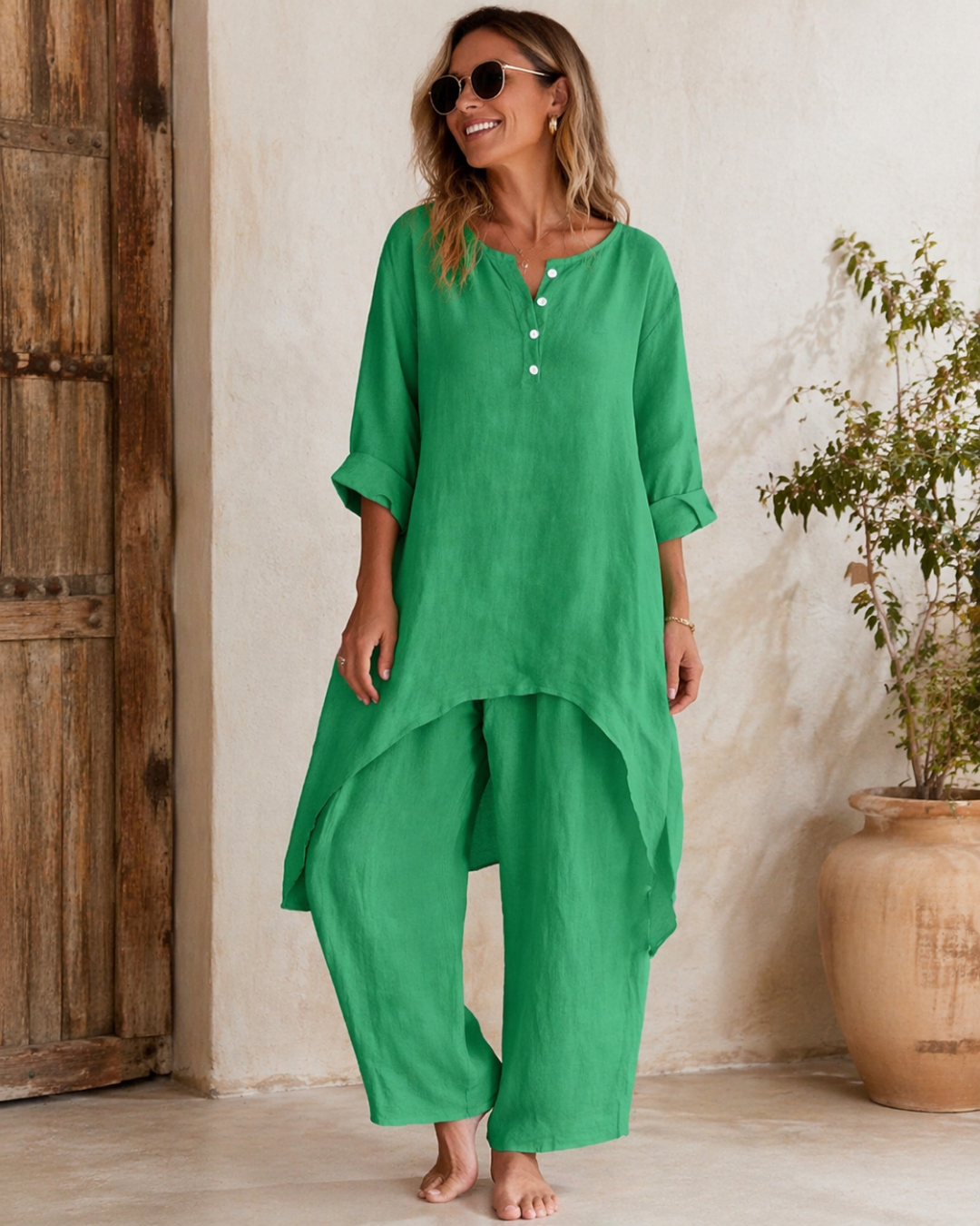 Conjunto Casual de Lino Estilo Natural®