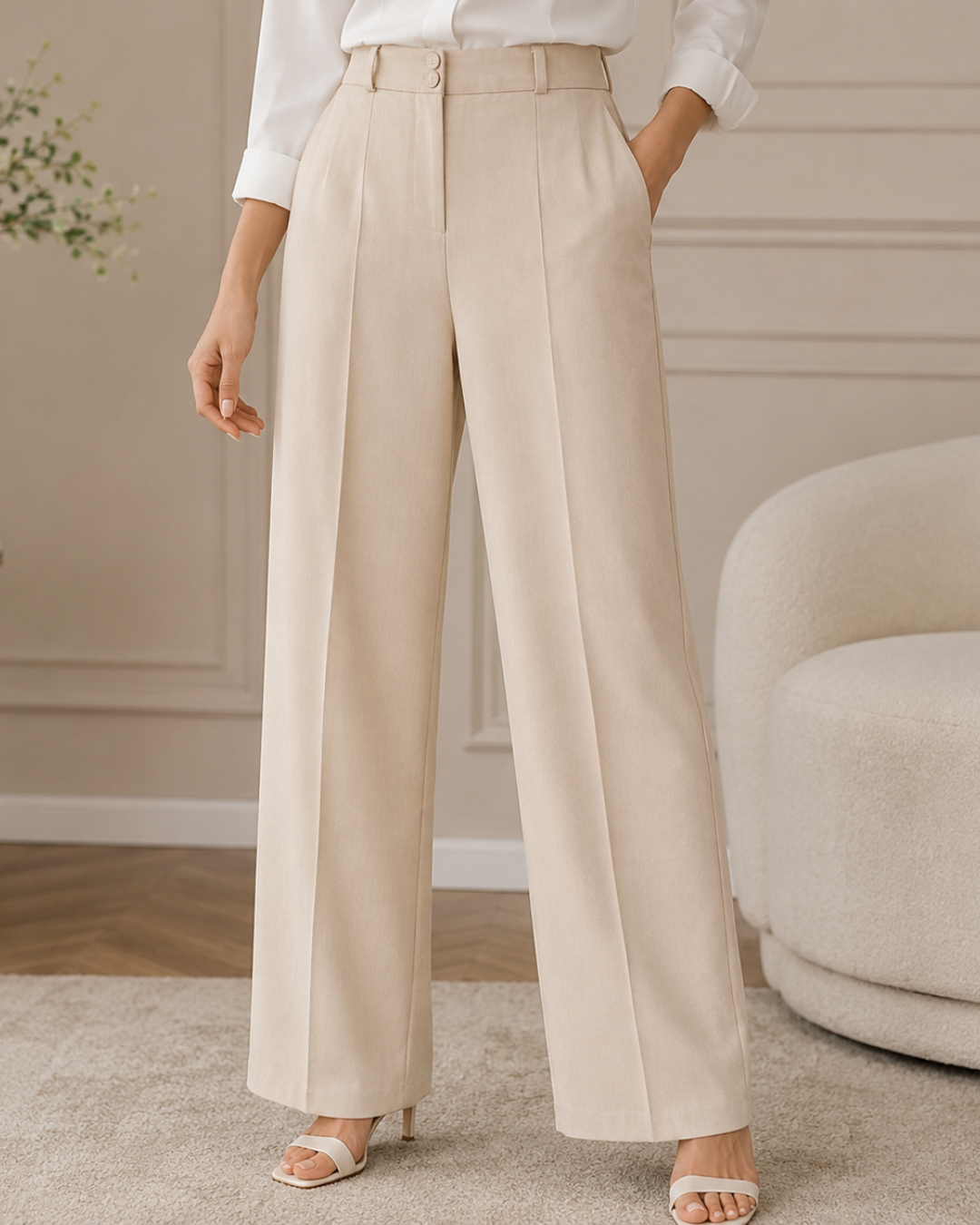 Pantalón de Vestir con Cintura Elástica