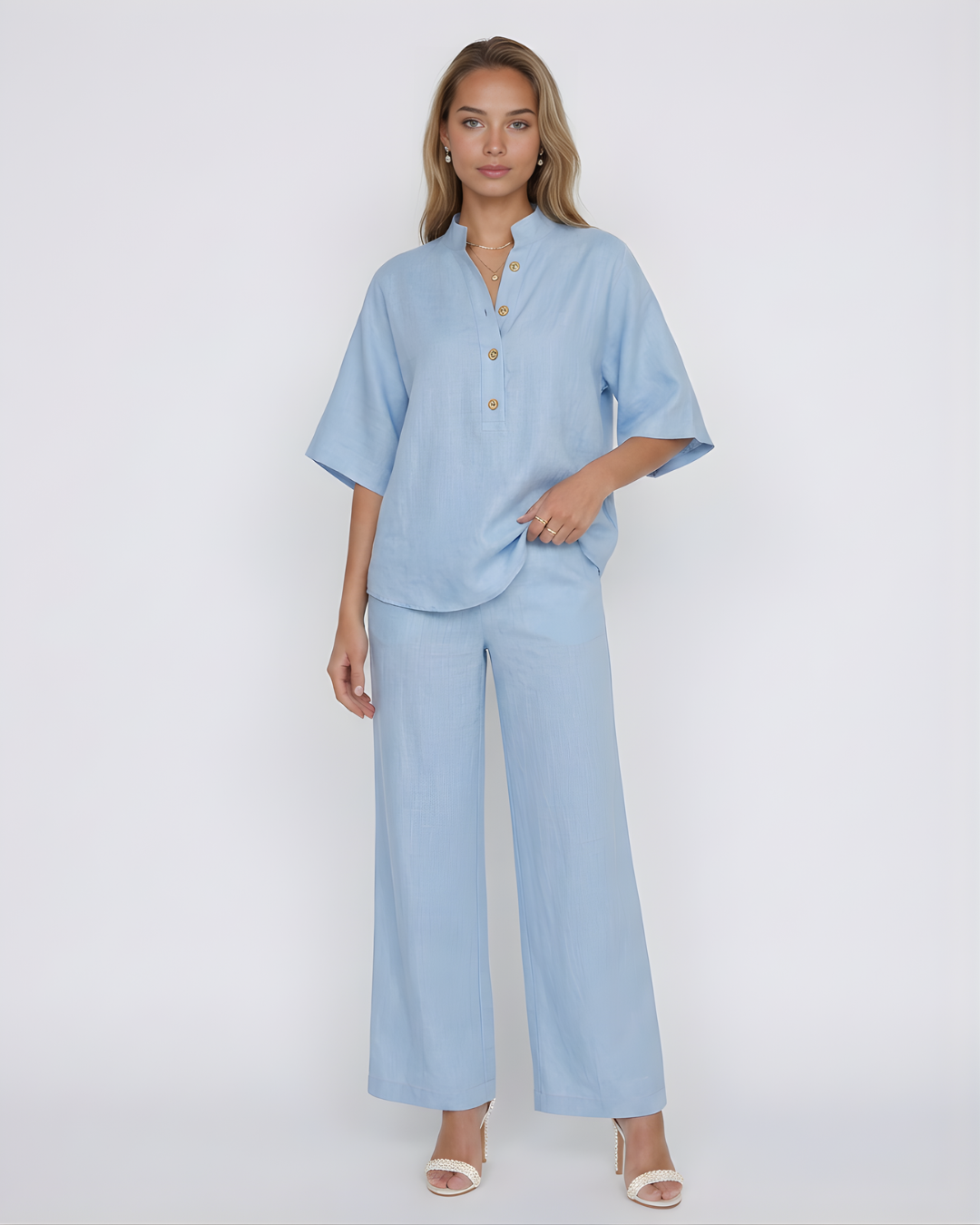 Conjunto de Lino de Dos Piezas