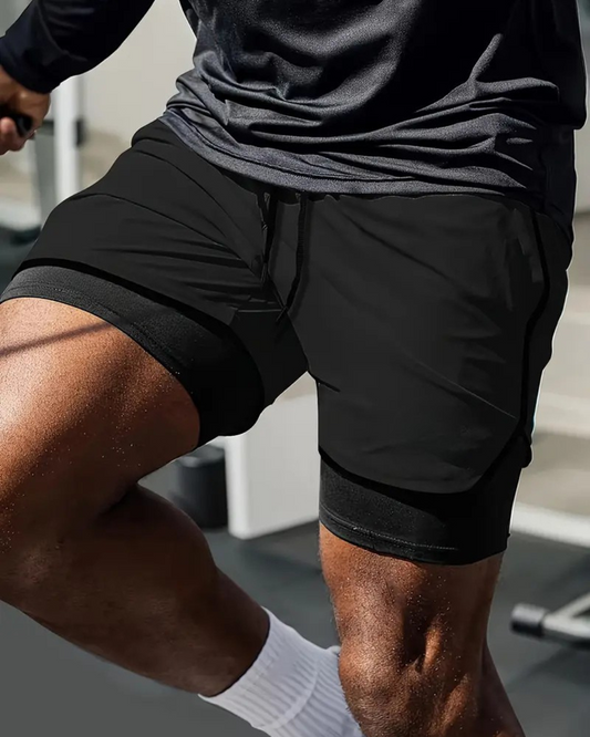 Pantalones cortos con leggings de compresión para hombre