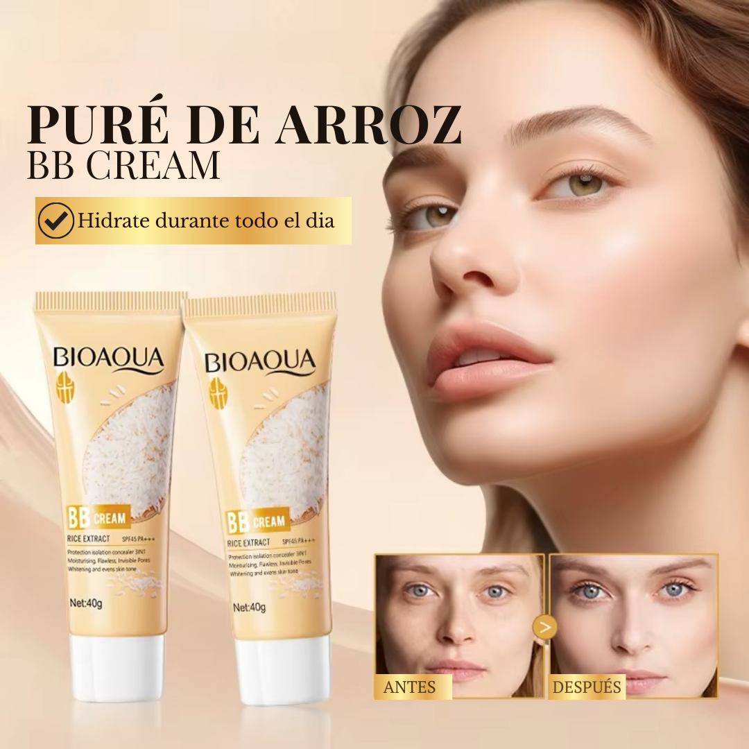 Base Facial con Extracto de Arroz con protección solar