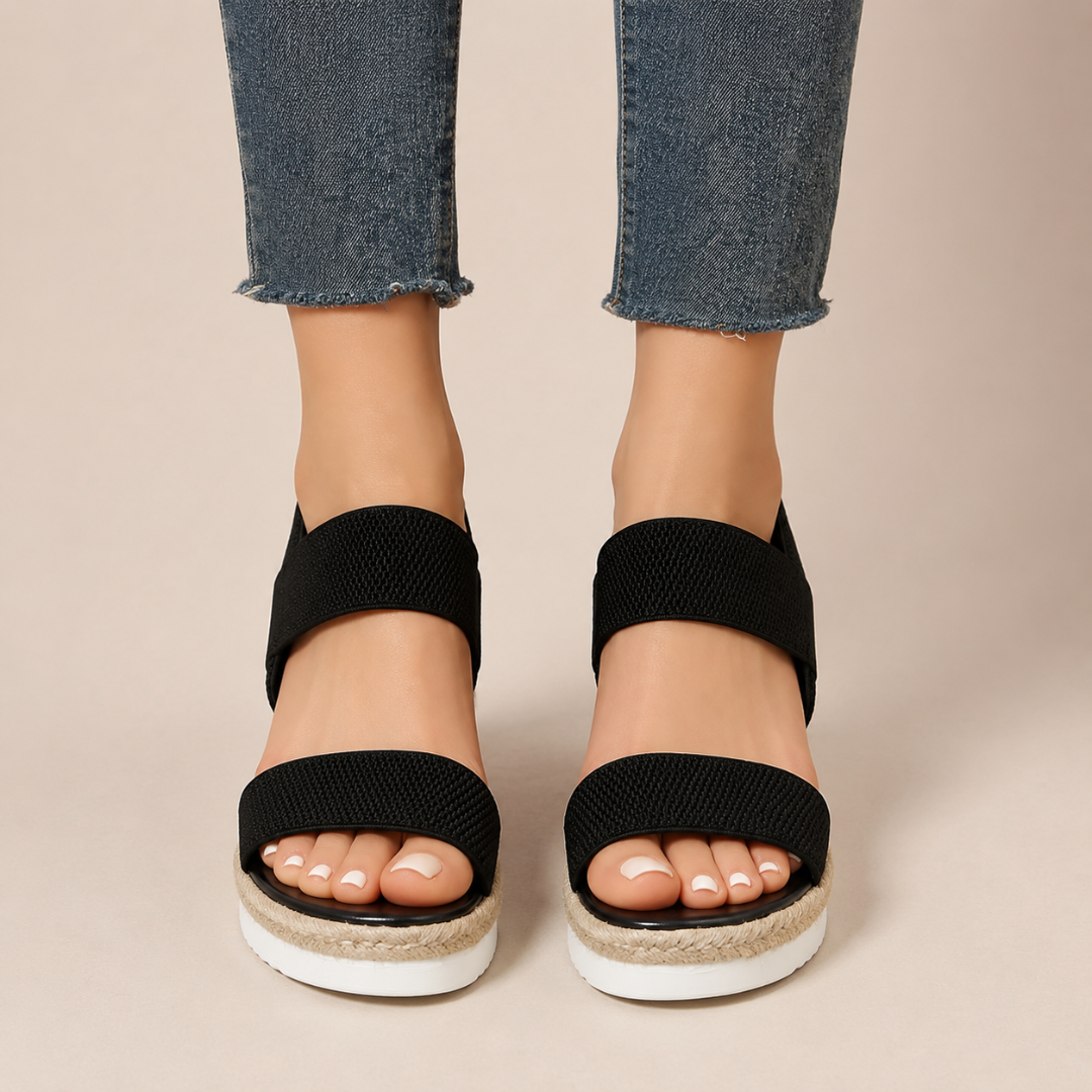 Sandalias de Cuña con Tiras Elásticas®