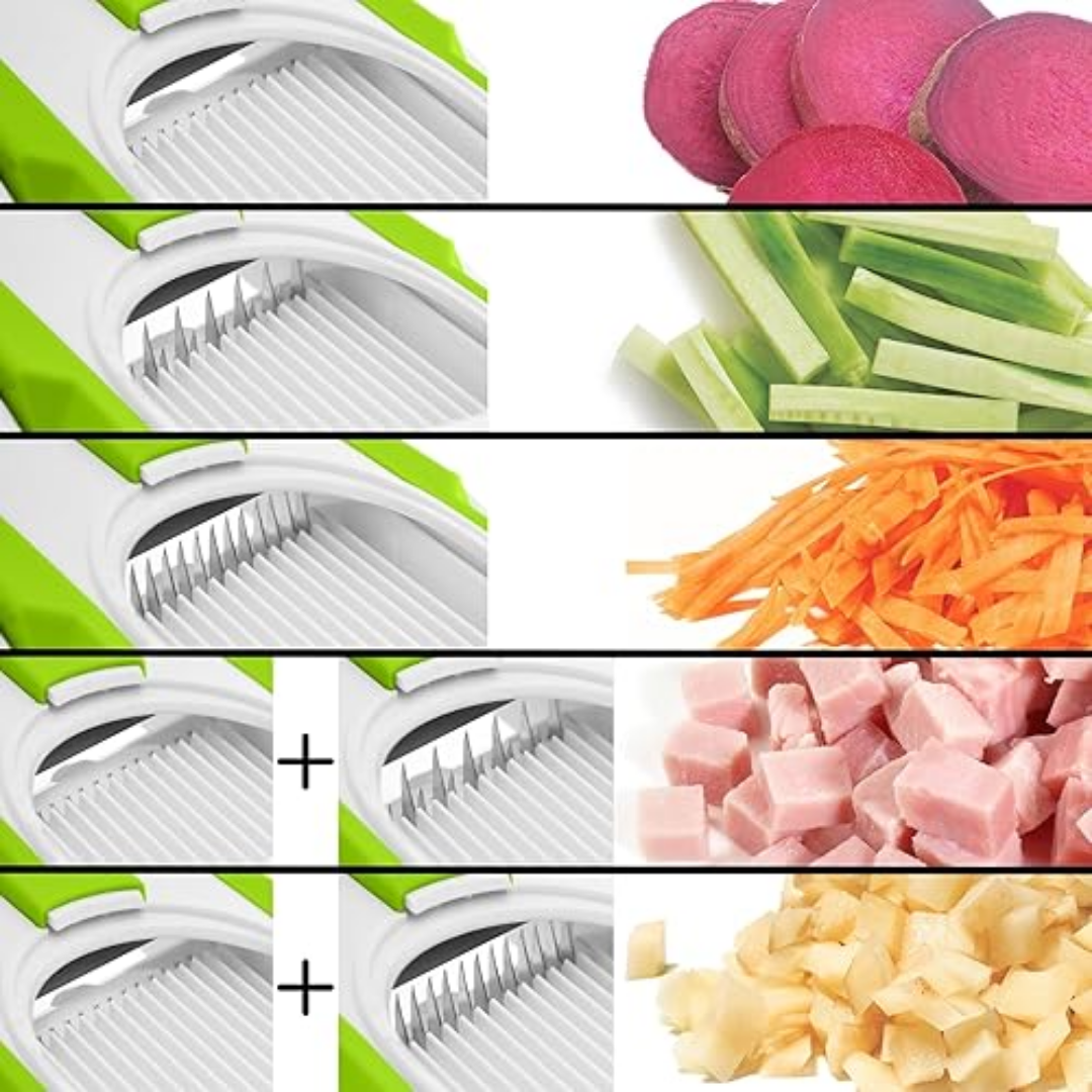 Mandolina de Cocina Multifuncional con Sistema de Bomba Segura