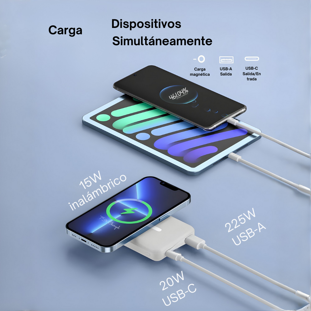 Batería Externa Magnética Plegable de 10000mAh Carga Ultra Rápida®