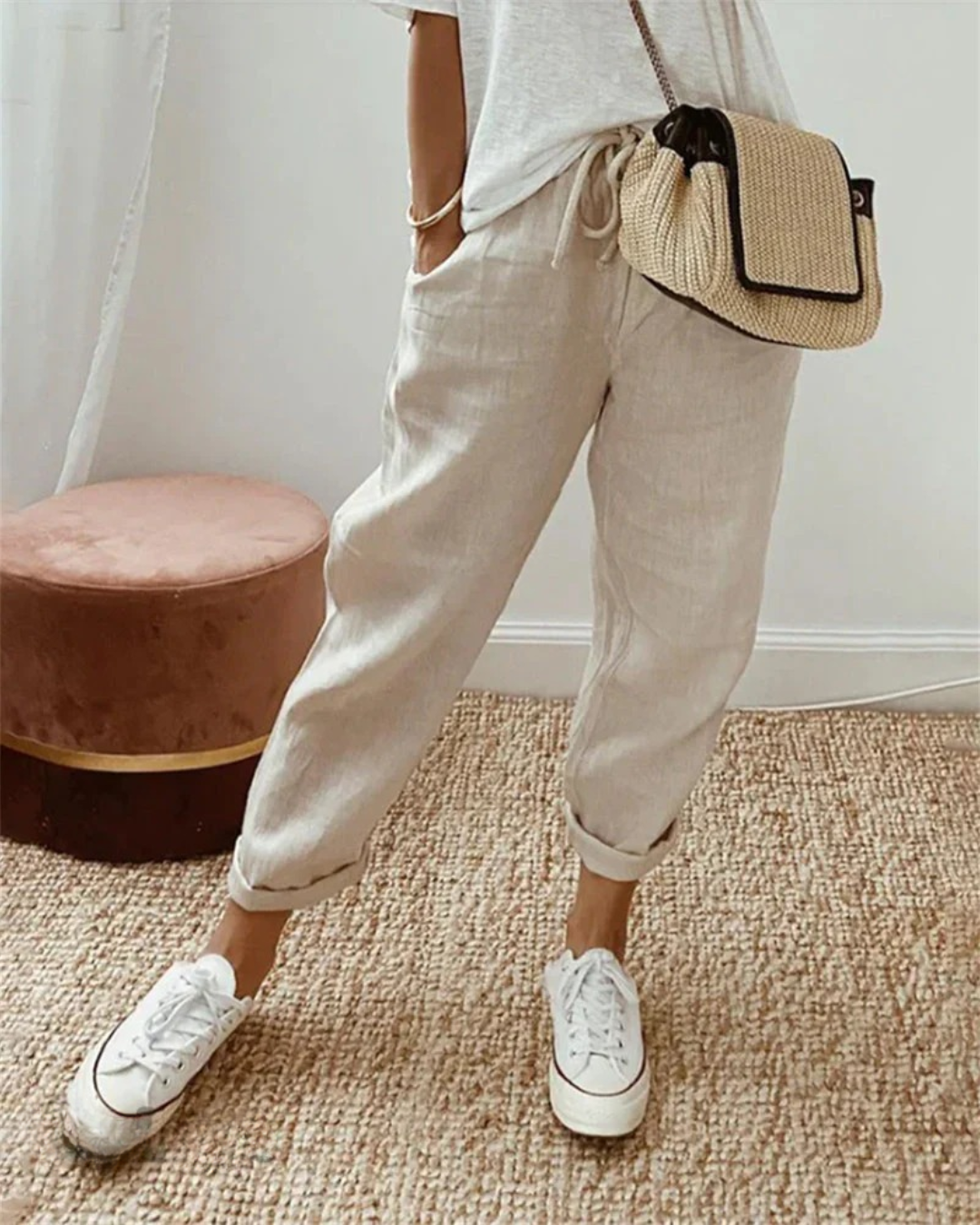 Pantalón Italia Casual de Algodón y Lino (Descuento en la 2da unidad)