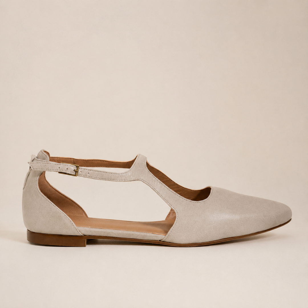 Bailarinas de piel con diseño T-Strap
