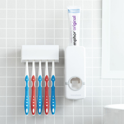 Dispensador de Pasta Dental con Soporte para Cepillos