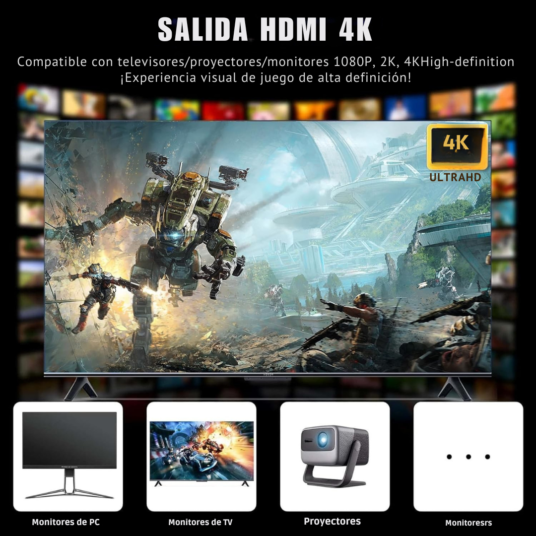Consola de Videojuegos Retro Inalámbrica con Salida 4K®