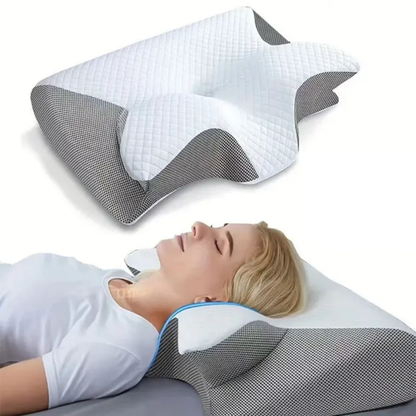 Almohada Cervical Viscoelástica Ergonómica con Diseño de Mariposa
