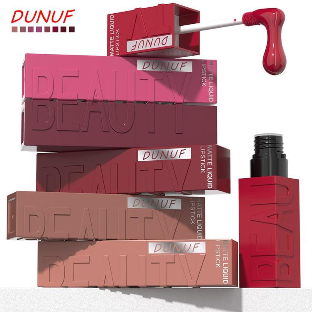 Set de 8 Piezas de Labiales Líquidos Mate de Larga Duración