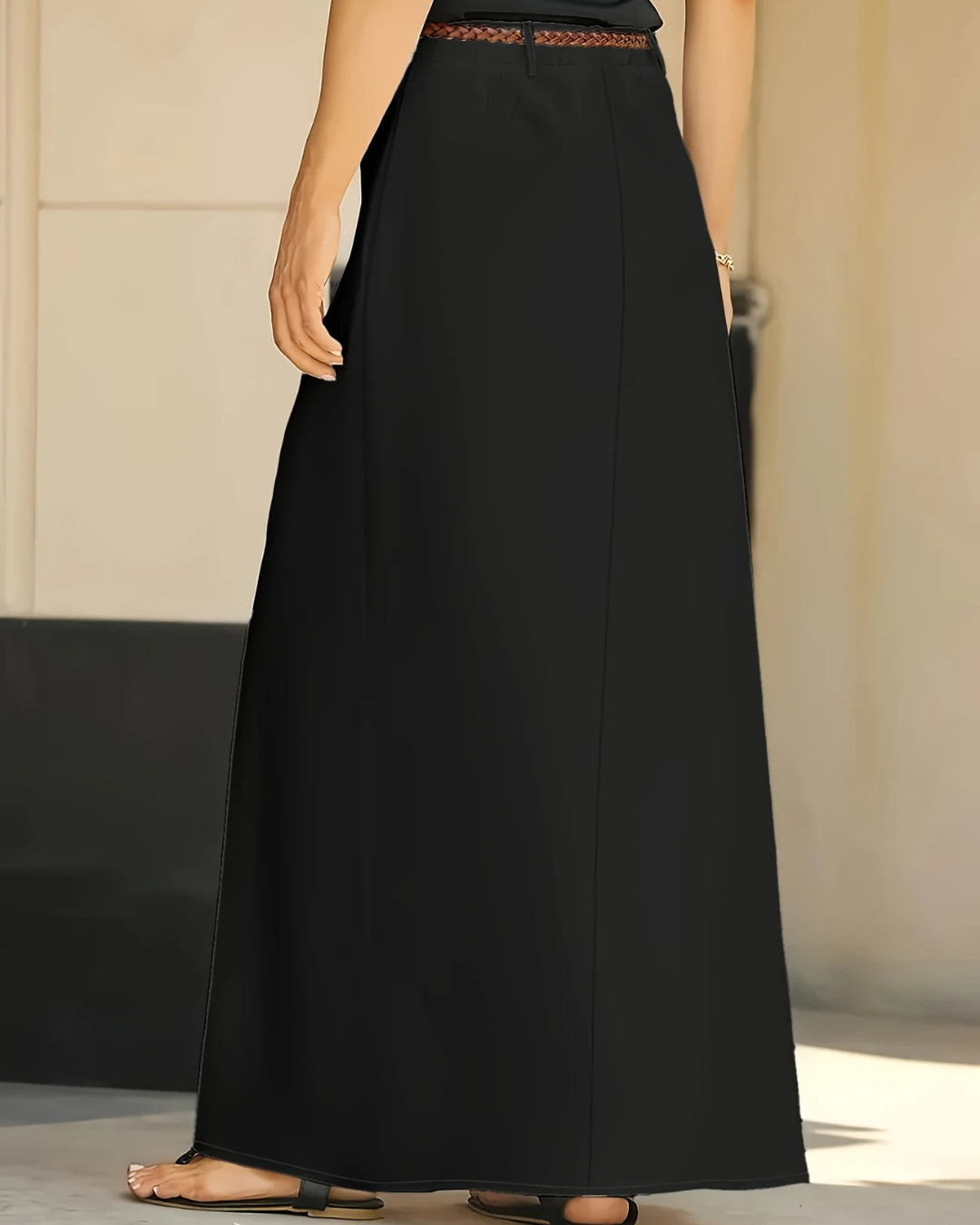Falda Maxi Fluida de Cintura Alta