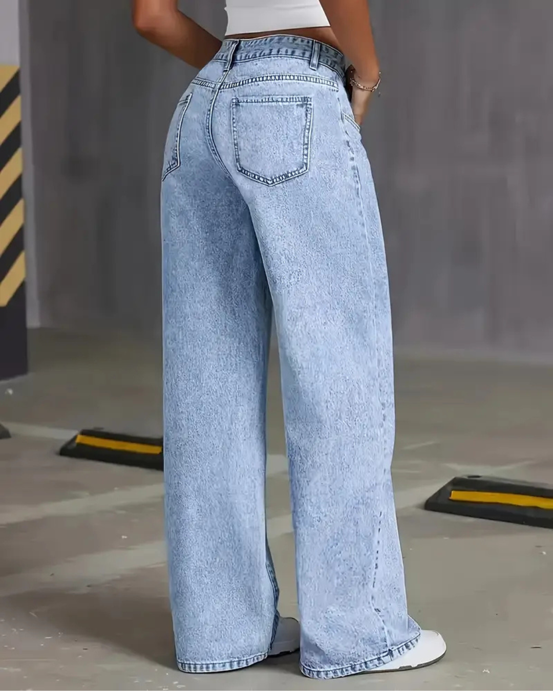 Jeans rectos de pierna ancha para mujer con estilo clasico