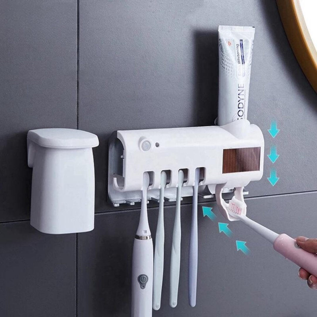 Esterilizador de Cepillos de Dientes 3 en 1 con Dispensador de Pasta