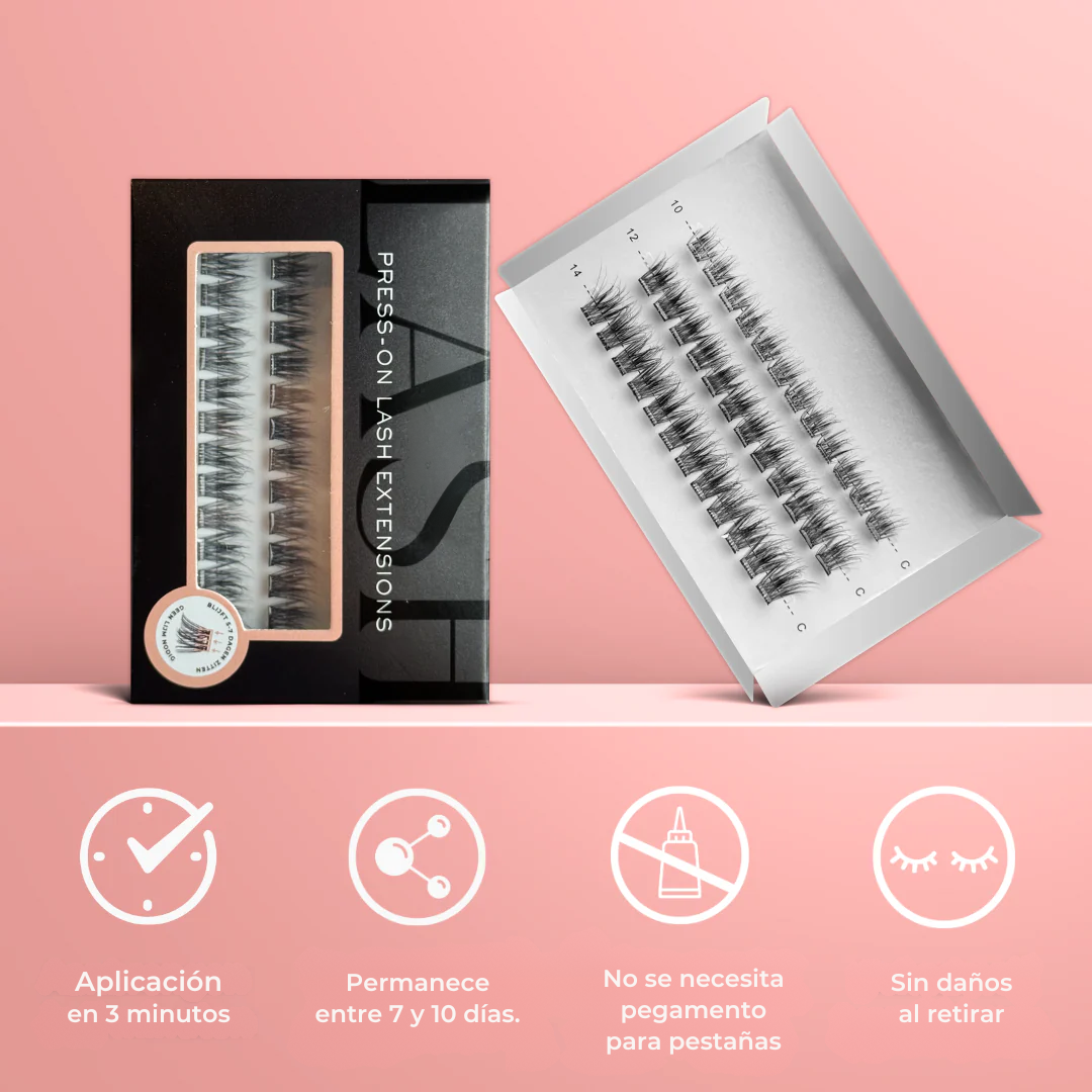 Extensiones de Pestañas Autoadhesivas con Tecnología de Aplicación en un Solo Paso