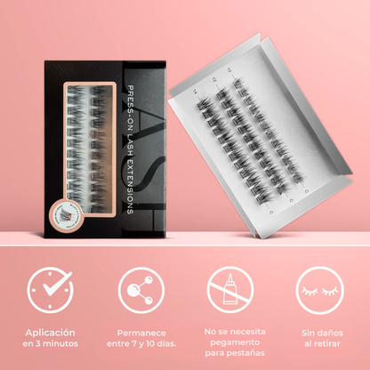 Extensiones de Pestañas Autoadhesivas con Tecnología de Aplicación en un Solo Paso