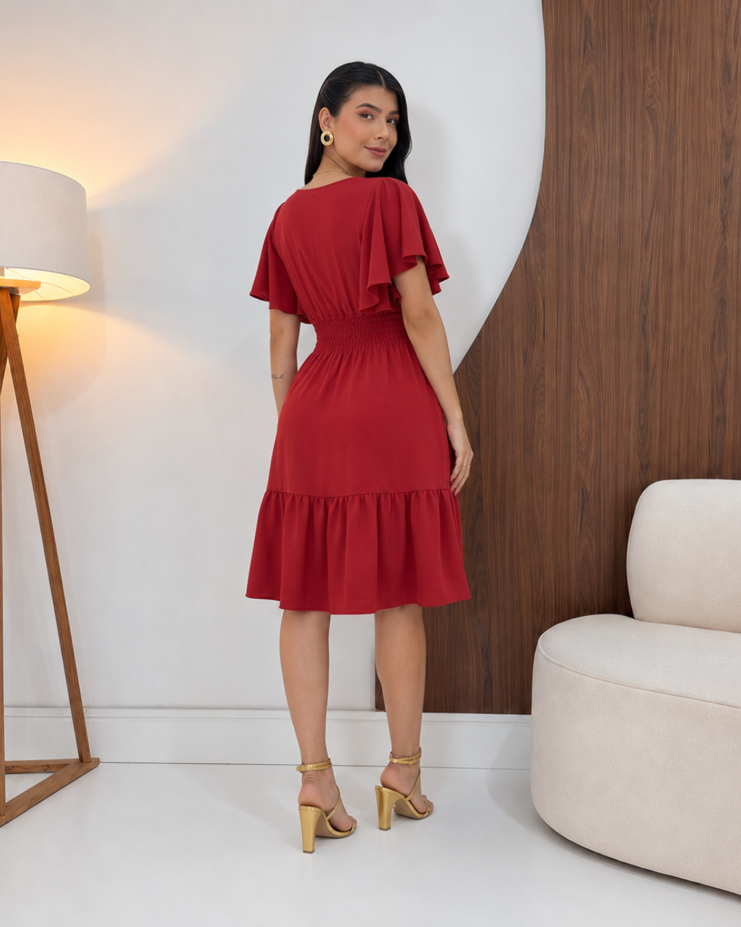 Vestido Midi de Mangas Fluidas®
