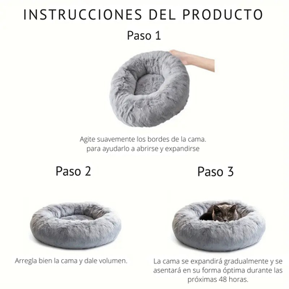 Cama suave redonda para mascotas