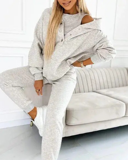 Sudadera deportiva informal con capucha para mujer