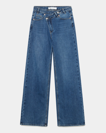 Vaqueros rectos de cintura alta para mujer